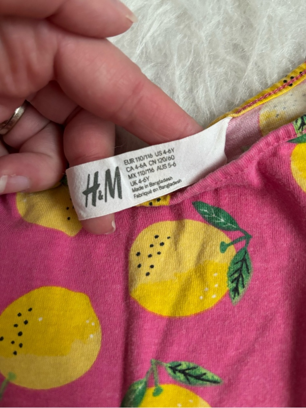 H&M Girls Preppy Colorful Pink Lemon Print Sleeveless Dress - Picture 2 of 4